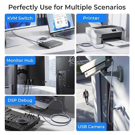 AINOPE USB to USB Cable, 6.6FT USB 3.0 A to A Male to Male Cable 5Gbps Double End Type A Cord for Data Transfer Compatible with Hard Drive, Laptop Cooling Pad, USB Hub, KVM, DVD(Not for PC-to-PC)