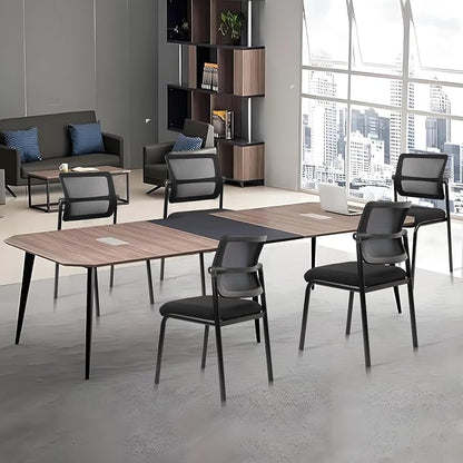 CLATINA 12PK Mesh Stacking Office Desk Chairs, Portable Stackable Bulk Waiting Room Armless Chair with Adjustable Back & Fabric Seat for Guest Lobby Side School Church Conference Break, Black