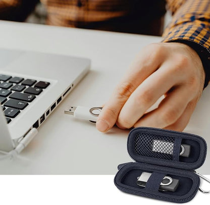 USB Flash Drive Case, SD Card Holder Compatible with Thumb Drive, Memory Cards, SDXC SDHC Storage Bag, Electronic Accessories Organizer for SanDisk for Samsung for Inland (Royal Blue)