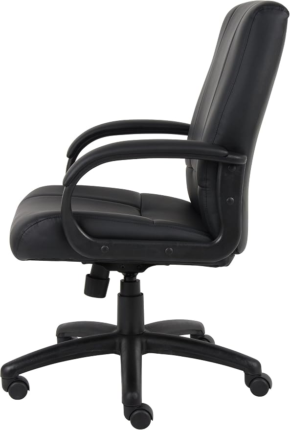 Boss Office Products Caressoft Executive Mid Back Chair in Black (B7906)