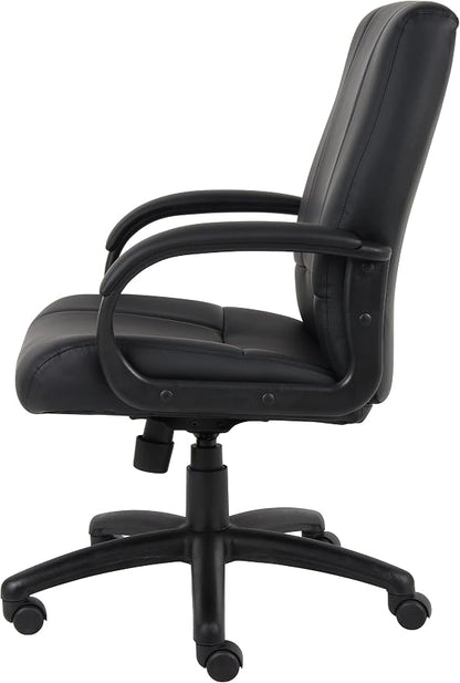 Boss Office Products Caressoft Executive Mid Back Chair in Black (B7906)