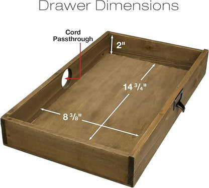 Excello Global Products Wooden Monitor Stand: Includes Drawer for Desktop Organization of Notebooks, Pens, Pencils & Office Supplies (Brown)