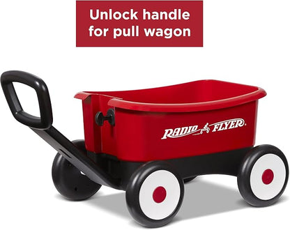 Radio Flyer Push & Pull Walker Wagon, Red, for Kids 1-4 Years Old, Locking Handle for Stability, Baby Push Walker Converts to Pull Wagon, for Indoor & Outdoor Play