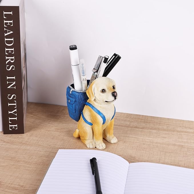 Labrador Retriever Statue - Dog Pen Holder, Dog Figurine, Cute Animal Pencil Holder, Puppy Pencil Holder, Desk Accessories, Home Office Decor, Office Supplies, Desk Organizer, Novelty Pen Cup