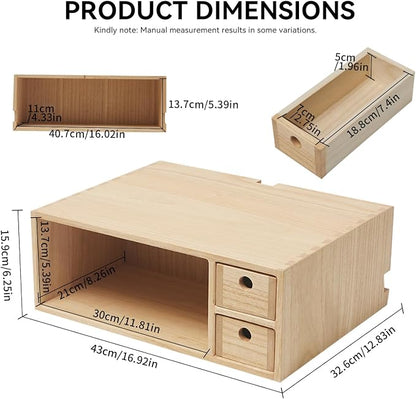 KIRIGEN Printer Stand with Storage Drawer and Cable Management for Desk Document Paper Organizer for Home Office DYJG-NA