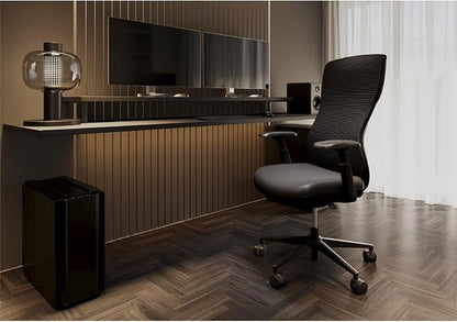 WorkPro® Fortimo Ergonomic Mesh/Vegan Leather High-Back Executive Chair, Black/Black, BIFMA Compliant