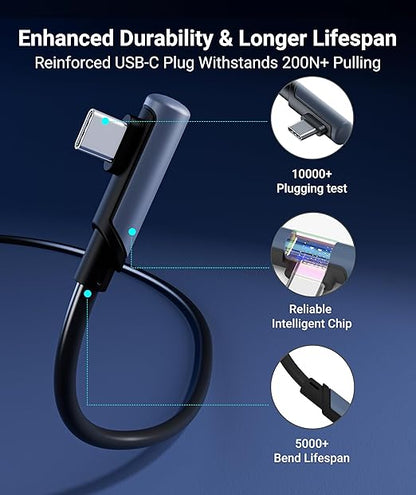 Syntech Link Cable 33 FT with Signal Booster Compatible with Meta/Oculus Quest 3, Quest2/Pro/Pico4 Accessories and PC/SteamVR, High Speed Data Transfer, USB 3.0 to USB C Cable for VR Headset, Black