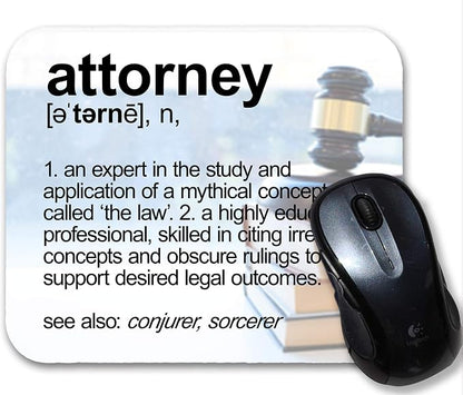 Attorney Definition Funny Computer Mouse Pad