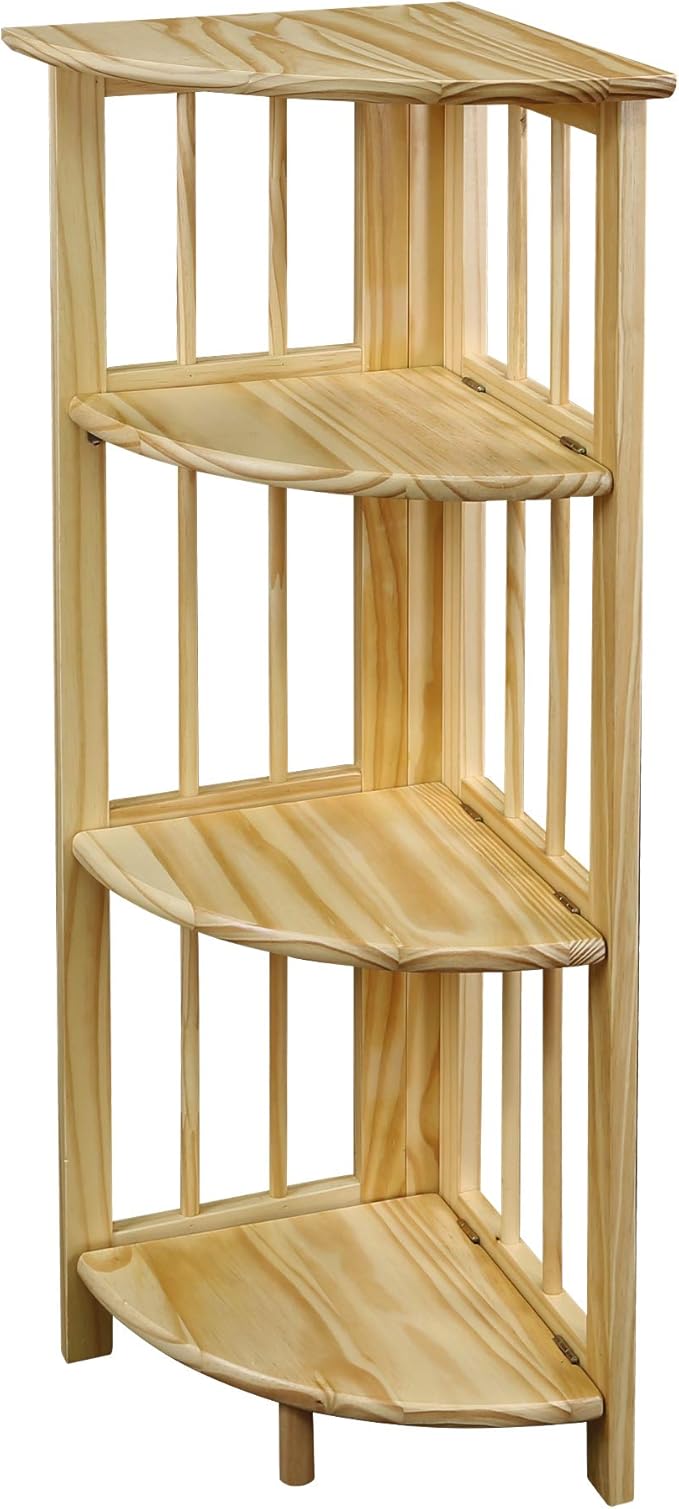 Casual Home 4-Shelf Corner Folding Bookcase, Natural