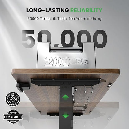 SIAGO Electric Standing Desk Adjustable - 48 x 24 Inch Sit Stand up Desk with 0.8 Inch Thick Tabletop - Adjustable Height Table with 3 Memory Preset, Cable Management for Home Office