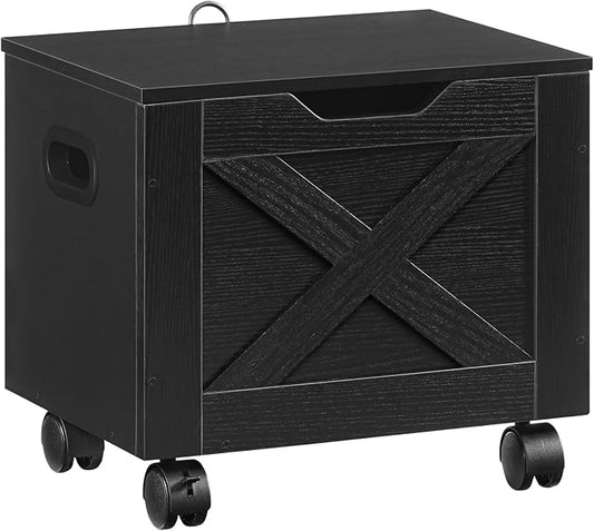 MAHANCRIS Rolling Filing Cabinet, Small File Cabinet Under Desk with Single Drawer, Hanging File Organizer for A4/Letter-Size Documents, Organizer Box, for Home Office, Black FCBK4001