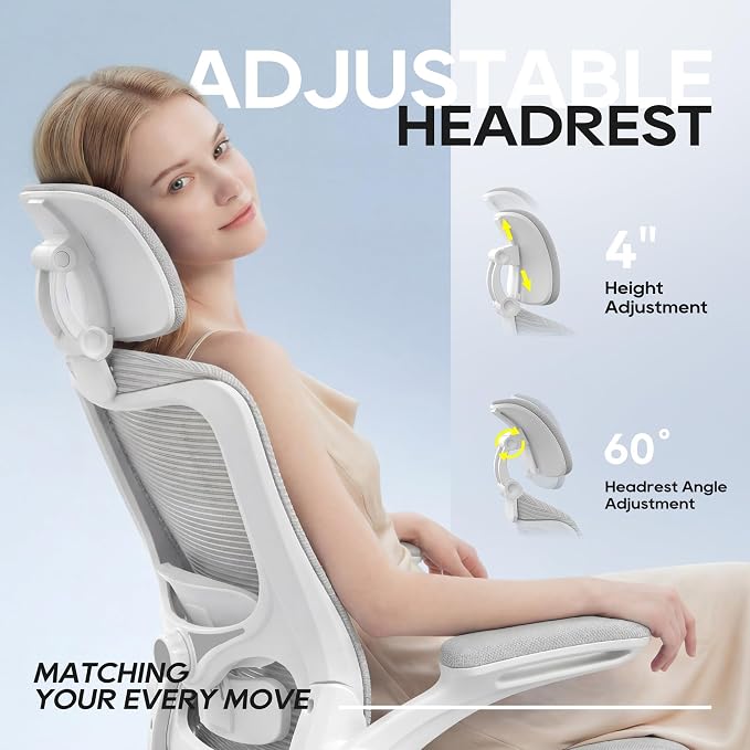 Ergonomic Office Chair for Long Hours, Full-Body Support, Relieve Neck & Back Pressure, 330LBS Capacity, Ideal for Home Office, Office & Study