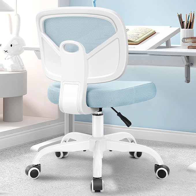 Primy Kids Desk Chair, Pink Study Chair for Boys Girls with Height Adjustable, Swivel Mesh Task Student Chairs for 4-12, Growing Teen Office Chair for Home/School/Office(Light Blue)