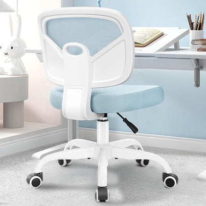 Primy Kids Desk Chair, Pink Study Chair for Boys Girls with Height Adjustable, Swivel Mesh Task Student Chairs for 4-12, Growing Teen Office Chair for Home/School/Office(Light Blue)