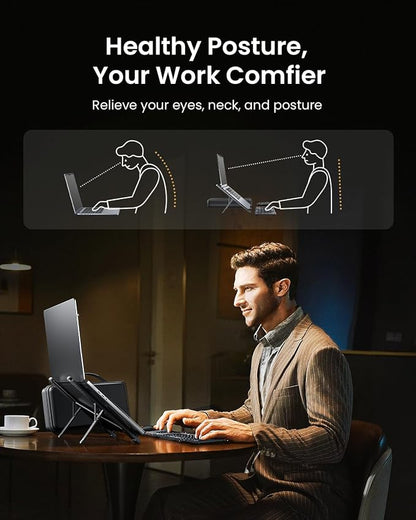 ProtoArc XKM01 CaseUp Foldable Bluetooth Keyboard Mouse Combo | Portable with Laptop Stand, Mobile Work Solution for On-the-Go, Compatible with Laptop PC Macbook, Windows Mac OS