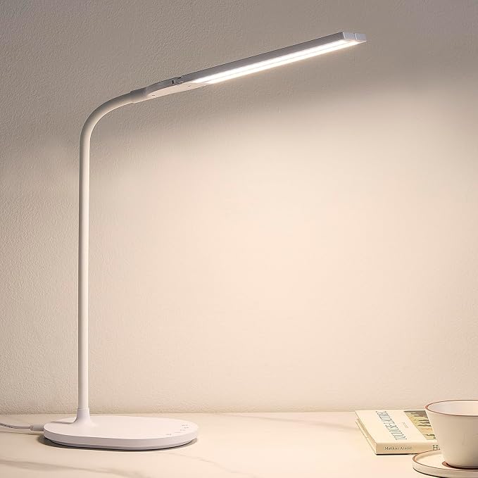 LED Desk Lamp for Home Office, Ultra Wide Double Head Desk Lamp with 67 Inch Coverage, 2400 Lux Bright Task Lighting, 5 Color Modes, Adjustable Brightness, Reading Lamp for Work and Study