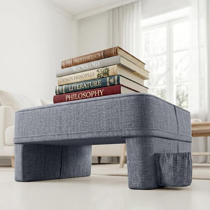 Septsun 26" Extra Wide Lap Desk Pillow - Gaming Reading Pillow & Laptop Lap Desk w/Ergonomic Arm Elbow Support for WFH, Bed, Couch, Floor - Fits 13-17" Laptop, Steam Deck, Switch (Modern Gray, Large)