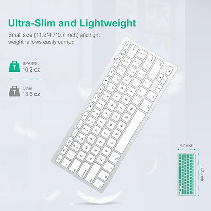 SPARIN Bluetooth Keyboard for Samsung Galaxy Tab A11 Plus/A9 Plus/S11/S10 FE/S10+/S6 Lite, Wireless Keyboard for Android, Windows,Samsung Tablet, PC, Phone-Ergonomic, Lightweight, Ultra-Slim-Grey