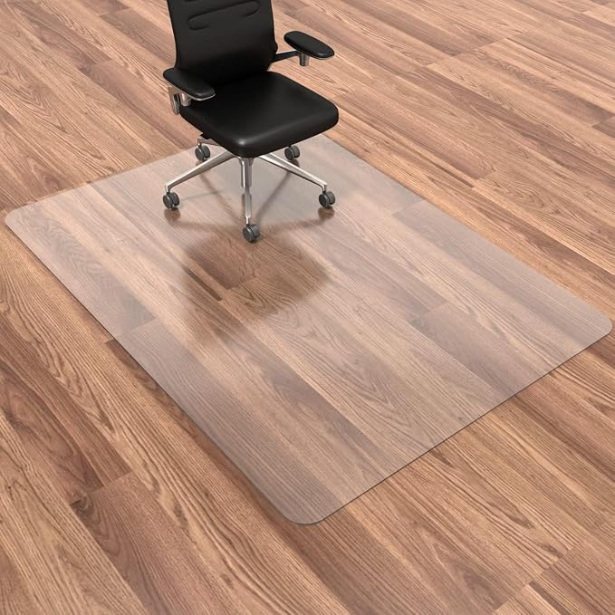 Office Chair Mat, 36" x 48" Vinyl Desk Chair Mat Clear Floor Protector Mat for Hardwood Floor/Rolling Chair Office & Home, Easy Glide and Flat Without Curling