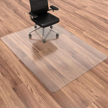 Office Chair Mat, 46" x 72" Vinyl Desk Chair Mat Clear Floor Protector Mat for Hardwood Floor/Rolling Chair Office & Home, Easy Glide and Flat Without Curling