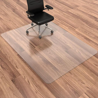 Office Chair Mat, 45" x 53" Vinyl Desk Chair Mat Clear Floor Protector Mat for Hardwood Floor/Rolling Chair Office & Home, Easy Glide and Flat Without Curling