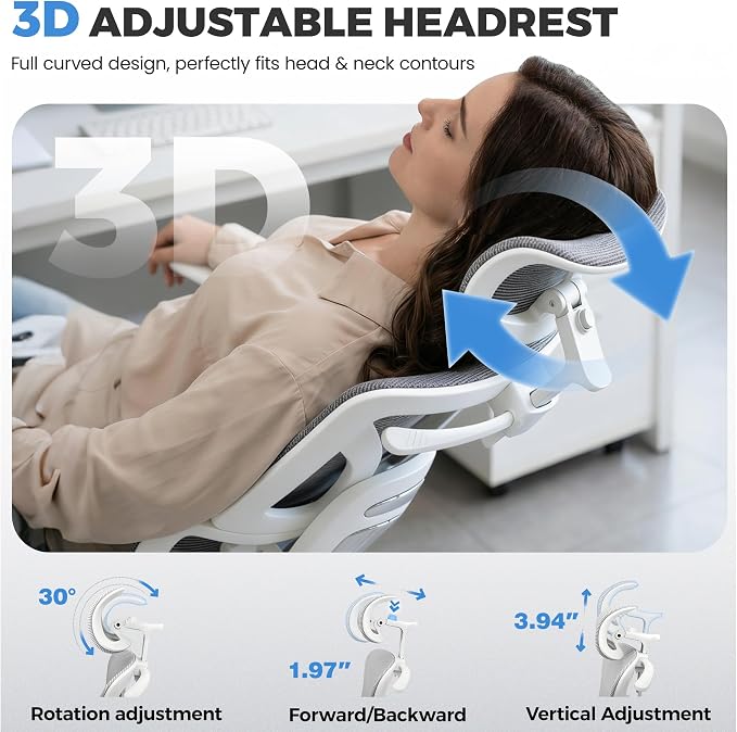 Office Chair, Ergonomic Office Desk Chair with Lumbar Support, Breathable Mesh Back & Thick Seat Cushion, High Back Office Desk Chairs Comfy for Home Office, Gray, Upgrade