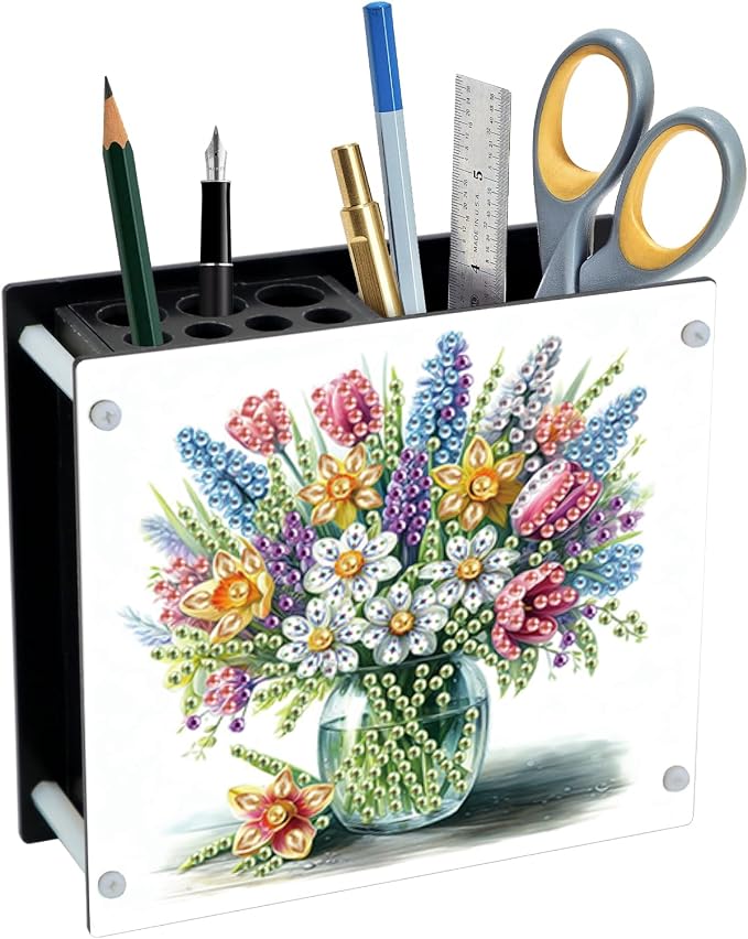DIY Diamond Painting Kit，Vase Special Shape diamond painting pen holder, Acrylic Daily Office Desktop Decoration Storage Item