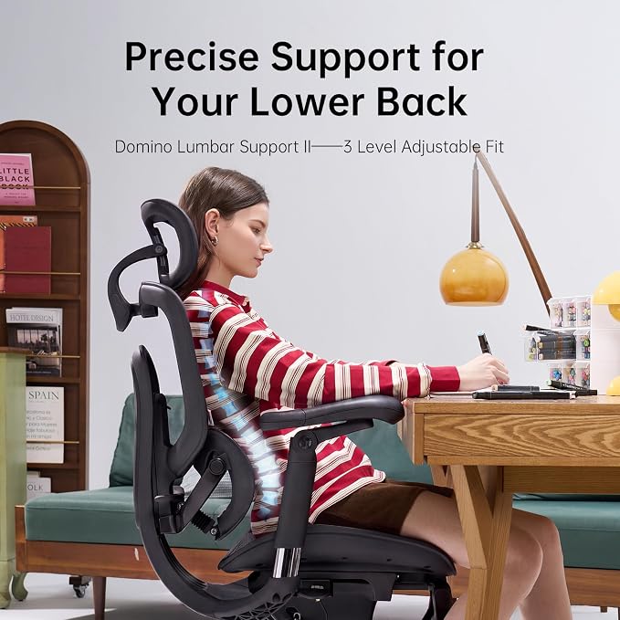 SIHOO Doro C300 Pro V2 Ergonomic Office Chair with Footrest & Full-Body Adaptive Support, 8D Armrests & Breathable Mesh, Comfy High Back Computer Desk Chair for Long Hours, 135° Recline (Jet Black)