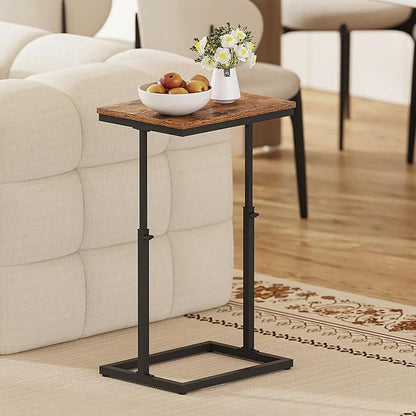TUTOTAK End Table, Side Table, Tall Couch Table, Sofa Table, Living Room, Bedroom，Brown TB01BB083P