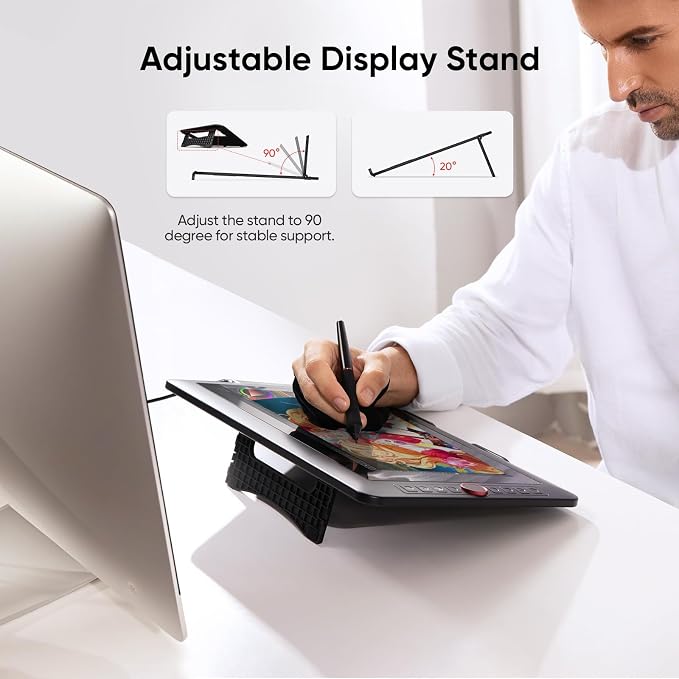 XPPen Drawing Tablet with Screen Full-Laminated Graphics Drawing Monitor Artist13.3 Pro Graphics Tablet with Adjustable Stand and 8 Shortcut Keys (16384 Levels Pen Pressure, 123% sRGB)