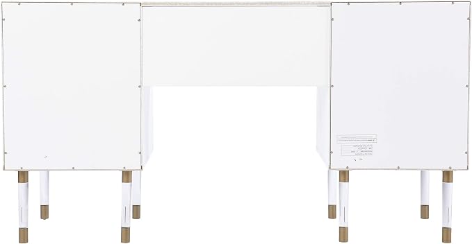 SEI Furniture - Holly & Martin Helston White Writing Desk - Transitional Design, White Iron and Wood - Ideal for Home Office, Bedroom (HO1153137)