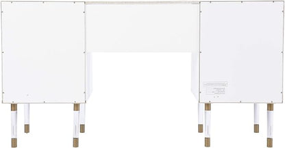 SEI Furniture - Holly & Martin Helston White Writing Desk - Transitional Design, White Iron and Wood - Ideal for Home Office, Bedroom (HO1153137)