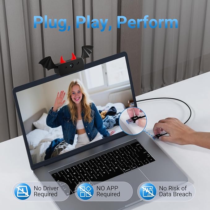 Diccik 1080P Webcam with Microphone, Full HD Web Camera for Desktop Computer and Laptop USB Computer Camera for PC Pro Streaming Webcam for Zoom/Skype/Teams, Plug and Play PC for Windows &Mac