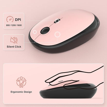 MOFII Wireless Keyboard and Mouse Combo,2.4G Typewriter Keyboard Quiet Mice | Retro Full Size Computer Keyboards, Cute Mouse, USB Dongle Plug and Play, for PC,Laptop,Desktop,Windows (Blackberry Gradient)