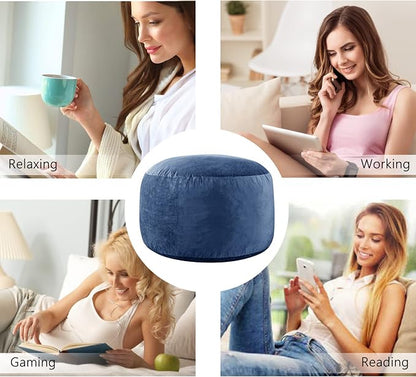 WhatsBedding 3 ft Bean Bag Chair,Large Bean Bag Chairs for Adults with Memory Foam Filling,Lazy Bean Bag Sofa for Living Room,Ultra Soft Velvet Fabric,Pull-Handle,Side-Pocket - 3 Foot,Navy
