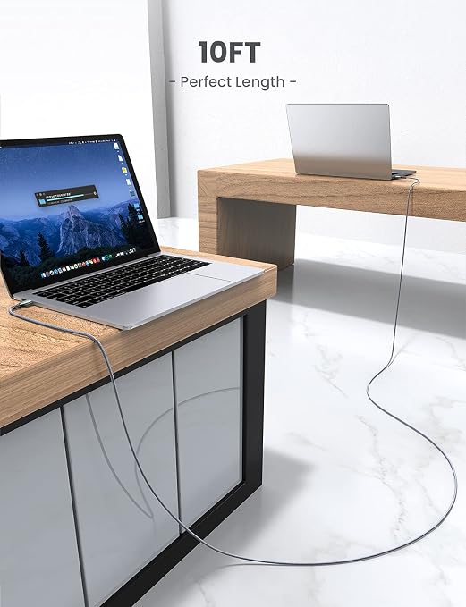 AINOPE USB to USB Cable, 10FT*2Pack USB 3.0 A to A Male to Male Cable [Never Rupture] Double End Type A Cord for Data Transfer, Compatible with Hard Drive Enclosures, Laptop Cooler, KVM, DVD Player