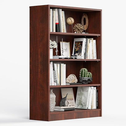 Farini 48 Inch Tall Bookcase,4 Shelf Bookshelves,Adjustable Bookshelf for Home Office,Cherry
