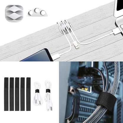 Updated White Cable Raceway Kit, 77 (5x15.5) inch Open Slot Wire Covers for Cords, Cable Management System to Hide Under Desk/TV/Computer/Net/Power Cords(Pack 5)