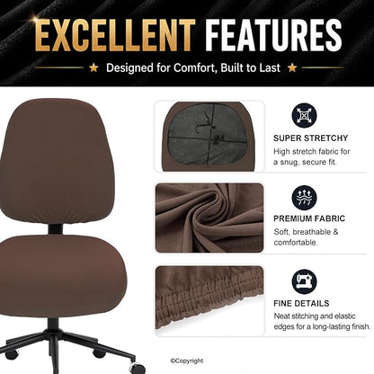 DIVA EN CAMINO DEC Stretchable Desk Office Chair Seat Covers - Universal Stretch Computer Chair Slipcover - 180GSM Washable Rotating Backrest Coverings & Cushion Protectors for Dogs, Cats, Pets