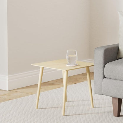 Furinno Theo Side Tables, Sqaure Small End Table with 4 Sturdy Legs, for Living Room, Oak