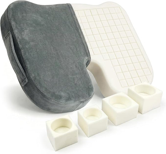Cushy Tushy Premium Seat Cushion with Moveable Holes, Customizable Foam – Relief for Lower Back, Sciatic, & Tailbone Pain – Perfect for Driving, Home & Office – Gray Fabric Cover