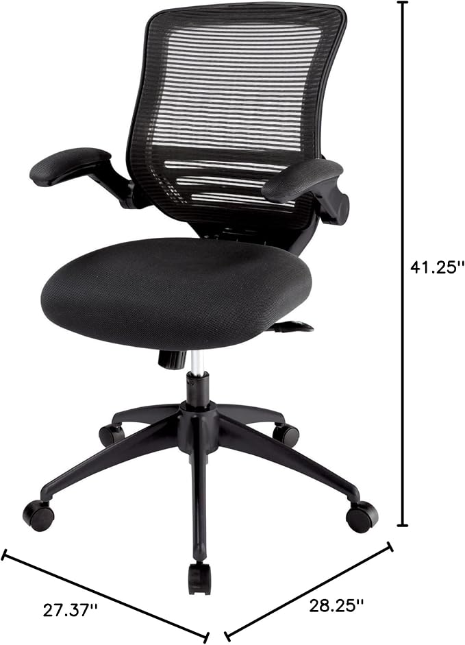 Realspace® Calusa Mesh Mid-Back Chair, Black