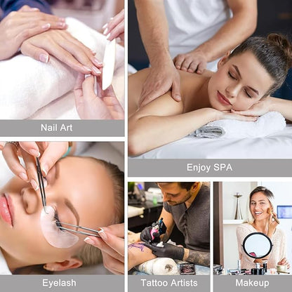 Upgraded Nail Tech Lamp with Dual Phone Holder, 34 in Foldable Large Nail Light for Desk, 3 Modes 3000K-6000K LED Manicure Lamp, Half Moon Light for Lash Eyelash Extension, Tattoo, Eyebrows