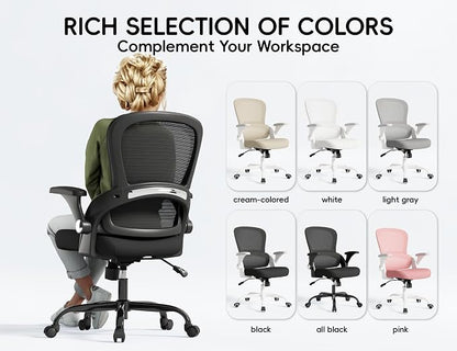 TRALT Office Chair - Ergonomic Office Chair with Back Support, Home Office Desk Chairs, 330lbs Wide Seat Big and Tall Office Chairs, Comfy Desk Chair for Work, Study, Office, Gaming (Black)