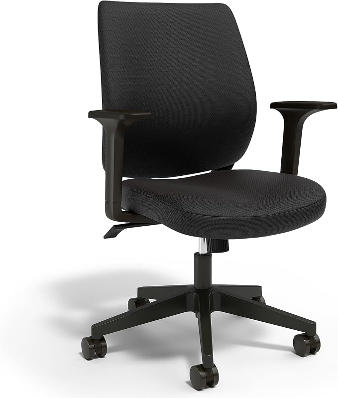 Staples Ergonomic Task Chair, Fabric, Black