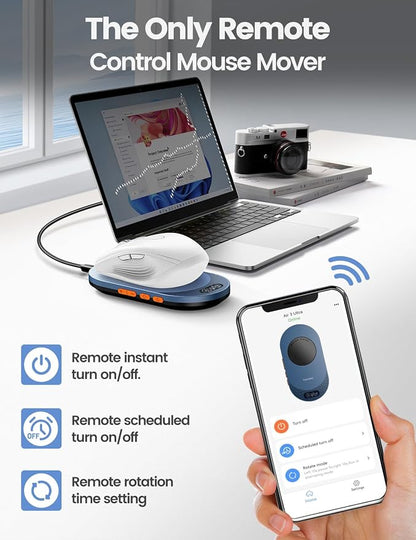 Vaydeer Air 3 Ultra Mouse Mover with APP, Ultra Slim Mouse Jiggler with Timer Function, Undetectable & Noiseless, Simulates Realistic Mouse Movement, Driver-Free, Keeps PC Active (Olive Green)