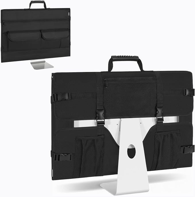 Monitor Carrying Case for 24" Monitors/LCD Screens, Compatible with iMac 21.5"/24", Protective Travel Carrying Bag with Padded Velvet and Carry Handle