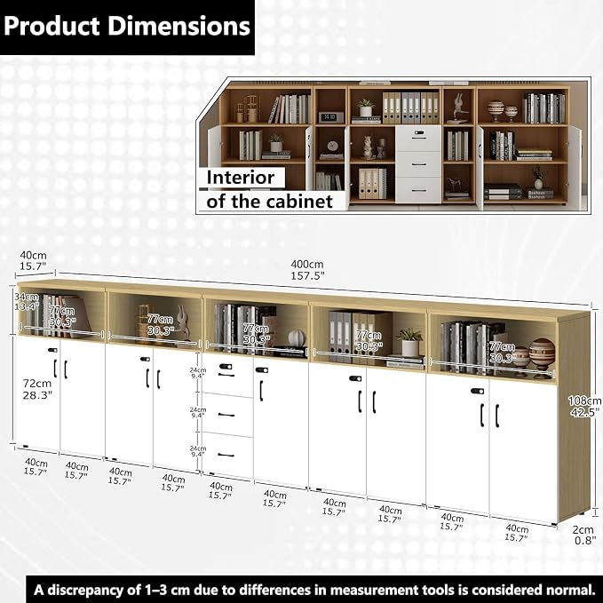 File Cabinet with Password Lock, Wood Lateral Filing Cabinet for Letter/A4 Files, 3 Drawer with Door, Printer Stand with Open Shelves for Home Office