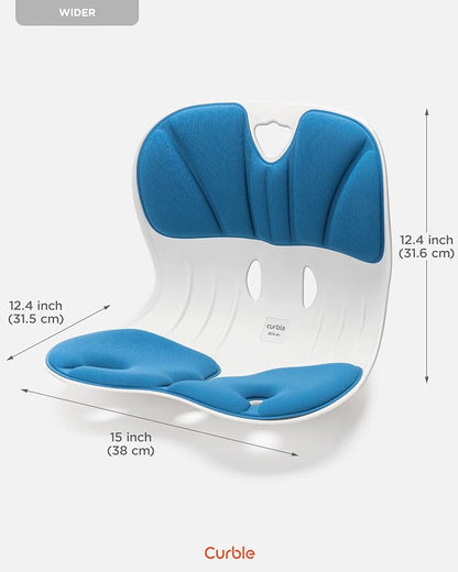 curble Wider – Ergonomic Desk Chair Seat Cushion, Everyday Passive Posture Trainer for Work from Home, Office & Car, Breathable Lumbar Support