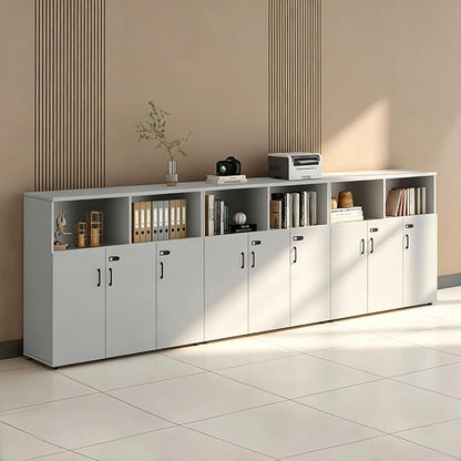 File Cabinet with Password Lock, Wood Lateral Filing Cabinet for Letter/A4 Files, 3 Drawer with Door, Printer Stand with Open Shelves for Home Office